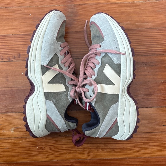 Veja Green and Pink Athletic Shoes - Picture 3 of 4